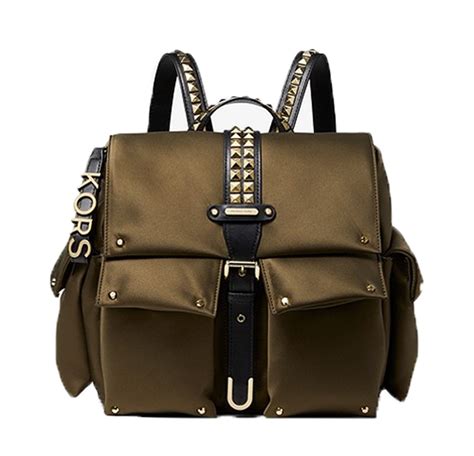 backpack michael kors olivia|Michael Kors Olivia Medium Studded Satin Backpack.